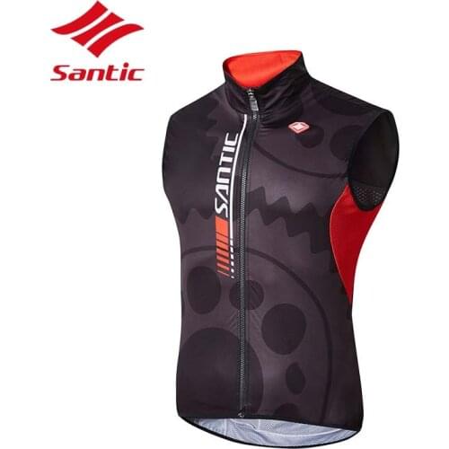 Santic Cycling Vests Men Windproof Bike Sleeveless Clothes Mountain Road Bicycle Downhill Clothing Vest