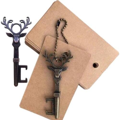Deer Head Beer Bottle Opener Vintage Creative Key Bottle Opener 3 Colors Christmas Zinc Alloy Key Beer Bottle Opener LX1019