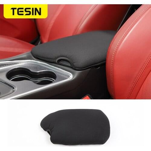 TESIN Interior Mouldings for Dodge Charger Car Armrest Storage Box Pad Decoration Cover for Dodge Charger 2015+ Accessories