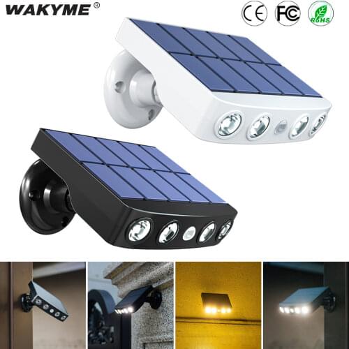 WAKYME Solar Light Outdoors Motion Sensor Street Lamp Garden LED Lights Waterproof Wall Lamp Sunlight for Balcony Courtyard