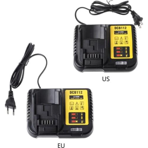 Dcb112 Li-Ion Battery Charger For Dewalt 10.8V 12V 14.4V 18V Dcb101 Dcb200 Dcb140 Dcb105 Dcb200 Black