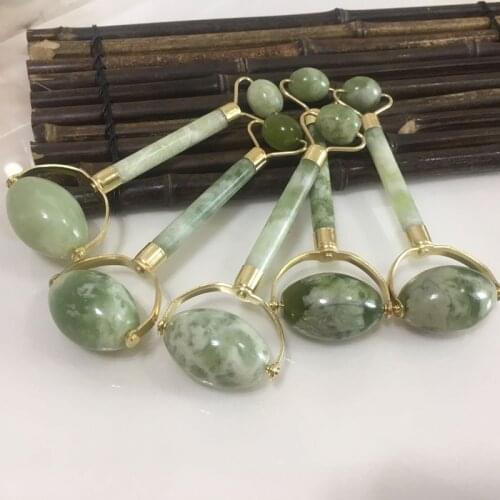 1PCS Natural Facial Beauty Massage Tool Green Jade Roller Face Thin massager Relaxation Tool Dropship face massager jade roller