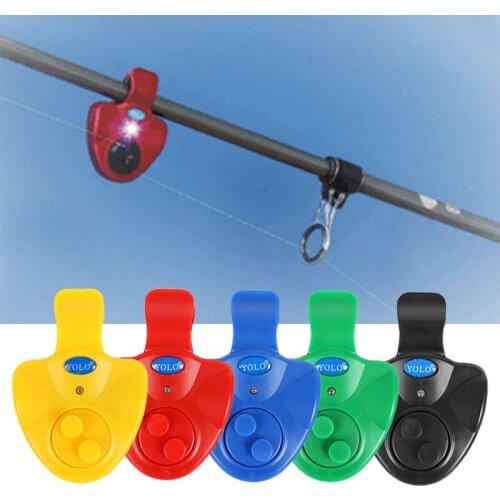 1pc Fishing Alarm Fish Bite Alarm Loud Sound Bell Clip on Fishing Rod Fishing Electronic LED Light Fishing Tackle Accessories