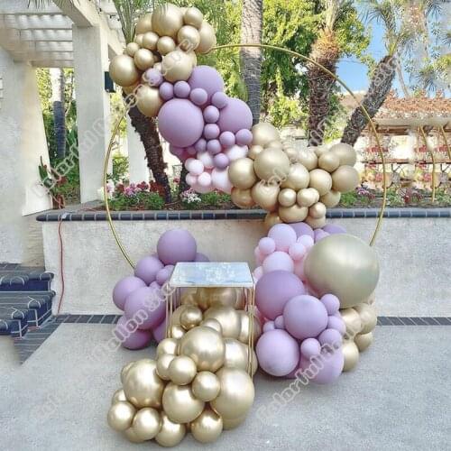 141pcs Double Maca Purple Latex Balloon Arch Kit Wedding Background Birthday Party Event Gold Balloon Garland Baby Shower Decor