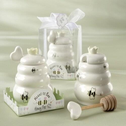 200set Meant to Bee Ceramic Honey Pot wedding favor baby shower party birthday gift children guest gift present