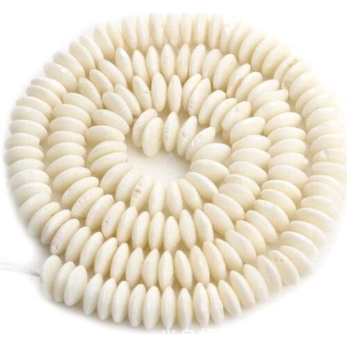 3*7mm 130pcs white Abacus Stone Turquoises Loose Spacer Round shape DIY Charm Beads Jewelry Making rfg4s