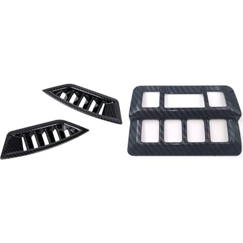 3 Pcs Car Accessories: 1 Pcs Console Headlight Switch Panel Cover & 2 Pcs Car Upper A/C Air Outlet Vent Frame Cover
