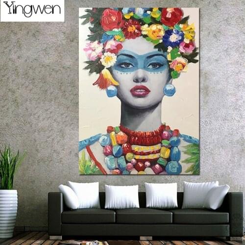 5D Diamond Painting Flowers Dress Up African Woman Full Square Round Diamond Embroidery Rhinestones Picture Diamond Mosaic Decor