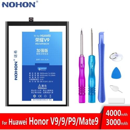 NOHON Battery For Huawei Honor V9 9 P9 Mate 9 Pro P10 Lite Replacement Battery HB366481ECW HB386280ECW HB396689ECW HB376784ECW