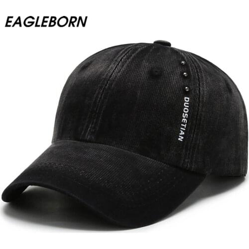 New Men Baseball Hat Casual Sports Simple Black Cap Mens Hats and Caps Dad Hat Cotton Rivet Letter Baseball Cap High Quality Hat