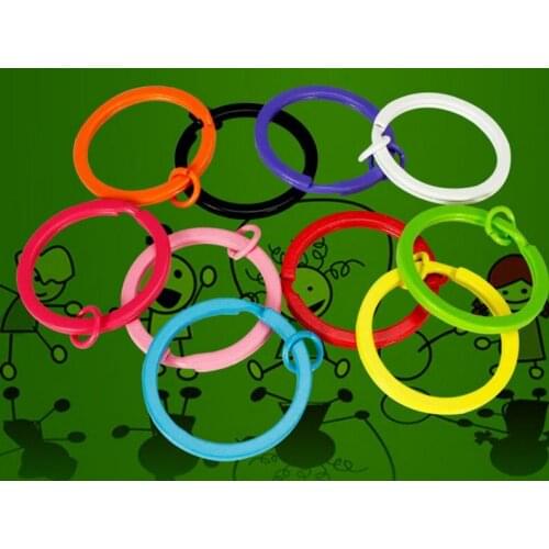50pcs 30MM Colorful Enamal Two Circle Key Chain Ring Clasp Connector Pendant Charm Finding,DIY Accessory Jewellery Making