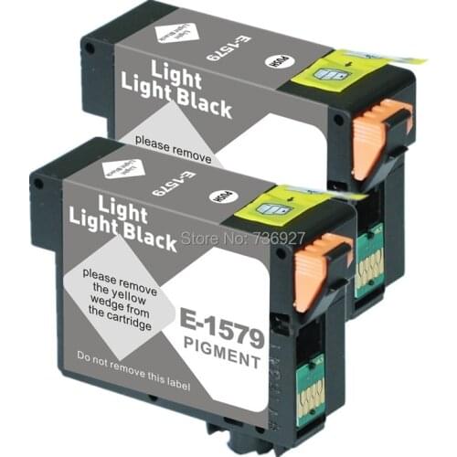 2 Light Light Black T1579 Compatible ink Cartridge suit For Epson Photo R3000 inkjet printer with chip full ink