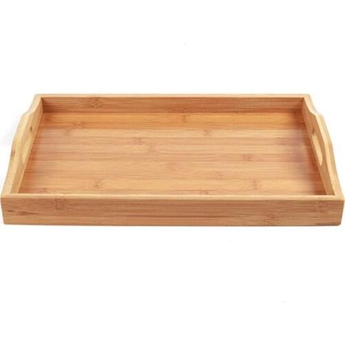 Multi-sizes Wooden Tea Breakfast Serving Trays Craft Plain Wood Platter Tea Tray Fruit Dish Or Pastry Plate