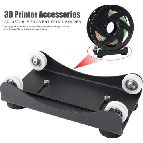 3D Printer Filament Spool Holder Metal Material Supplies Tray Fixed Stand Adjustable Rack With Bearing Printer Accessories