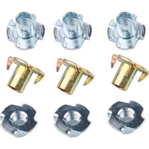 3/8"-16 T-Nuts | 100pcs , Pronged Tee Nut. for Wood, Rock Climbing Holds, Cabinetry (3/8"-16 x 7/16", (100 Pack)