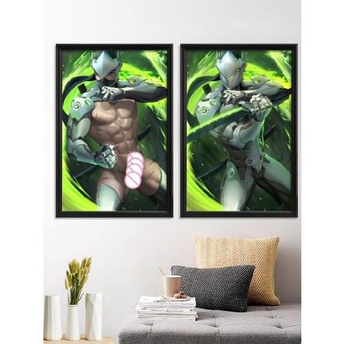Genji Hanzo Mccree Anime Male Video Game Sexy Nude Art-Poster Living-Bedroom Canvas Custom Wall Decor Decoration Prints Silk