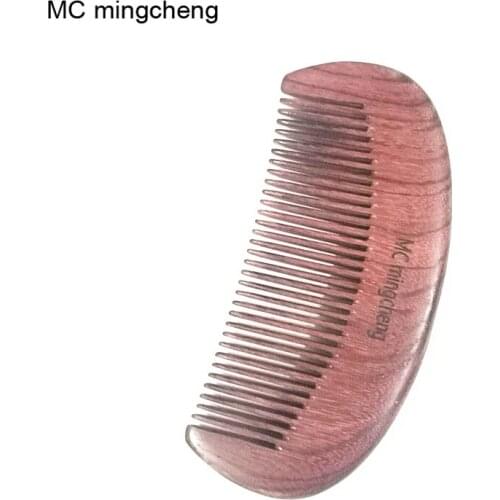 MC Anti-static Natural Wooden Comb Narrow Tooth Beard Pocket Head Massage Hair Care Super Violet Wood