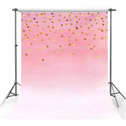 Mehofond Pink Gradient Grunge Photography Backdrop Gold Polka Dots Girls Portrait Wedding Photography Background Photo Studio