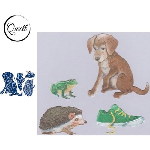 QWELL Animal Dog Hedgehog Metal Cutting Dies for Scrapbooking and Card Making Paper Embossing Craft New 2019 die cuts