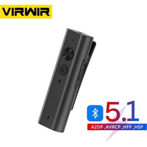 Mini Wireless Bluetooth 5.1 Receiver Car Audio Auxiliary Adapter Receiver With Clip Design 3.5mm Stereo Headset Handsfree call