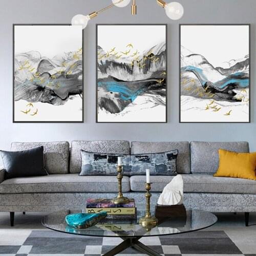 Minimalist Geometric Nordic Style Abstract Art Poster Landscape Canvas Painting Modern Home Decoration Wall Pictures For Bedroom