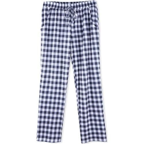 Fashion Plaid Home Sleep Nightwear Pants Women Bottoms Spring Autumn Drawstring Full Length Loose Casual Trousers