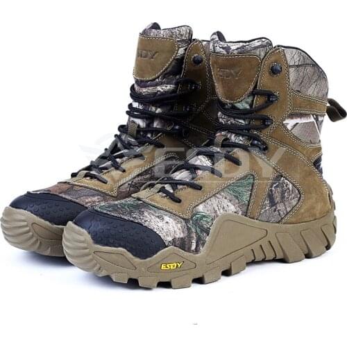 Mens ESDY Outdoor Military Tactical Boots Waterproof Wear-resistant Climbing Shoes Trekking Training Combat Hunting Army Boots