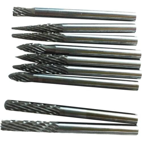20Pcs/Set 1/8" 3mm Tungsten Carbide Cutter Rotary Burr Set CNC Engraving Bit Power Tool Accessories Tungsten Steel Cutter Rotary