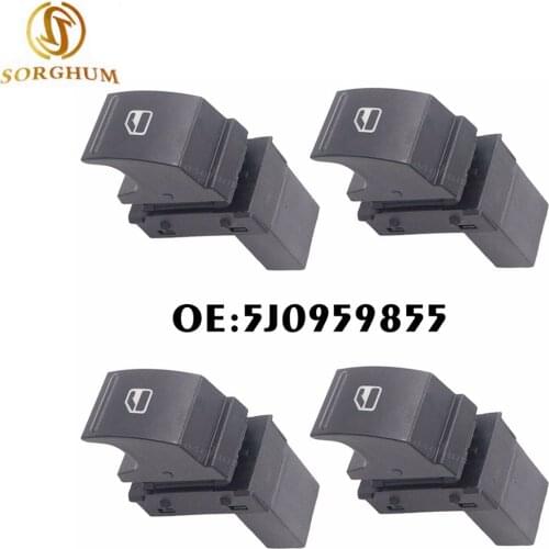 New 4PCS 5J0959855 Electric Power Window Control Button Switch For VW for Skoda Fabia Octavia Superb Red Light