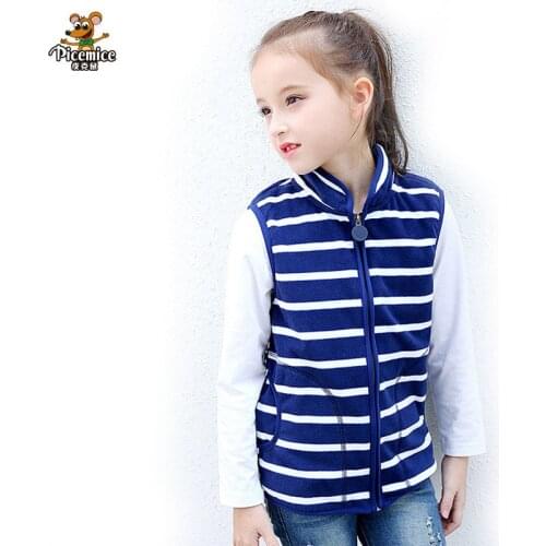 New Arrival 2020 Spring Autumn Children Kids Girls Vest Stripe Fleece Vest And Coats Kids Girls Sweatshirt Warm