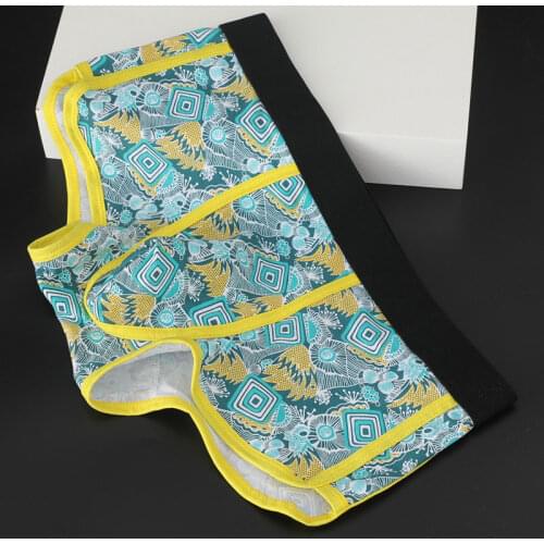 New Sexy Mens Underwear Boxer Shorts Cotton Printed Men Boxers Homme Underpants Male Panties Penis Pouch Mid Waist Shorts