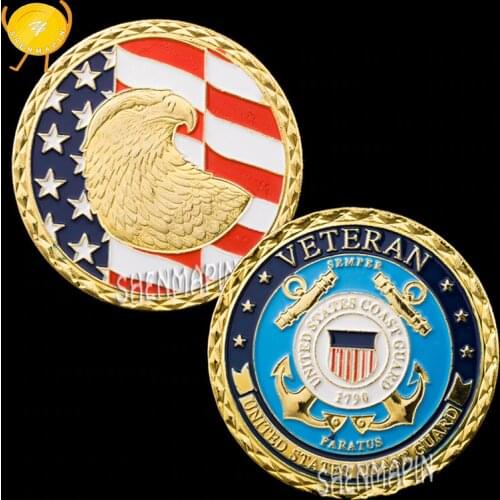 United States Coast Guard Commemorative Coin Liberty Eagle Challenge Coin Veteran Honor Medal Coins Collectibles