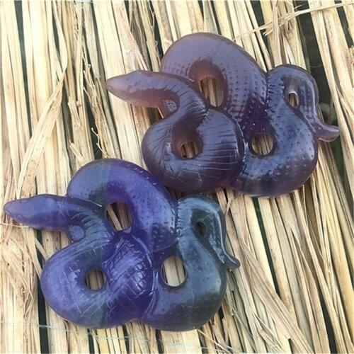 Natural crystal carving animal reiki gemstone crystal folk crafts crystal animal statue rainbow fluorite snake for fengshui