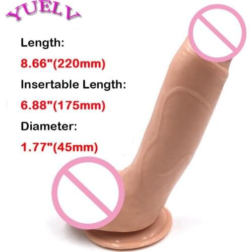 YUELV 22*4.5cm Realistic Dildo For Women Flexible Big Dick Fake Penis With Suction Cup Female Masturbation Adult Sex Products