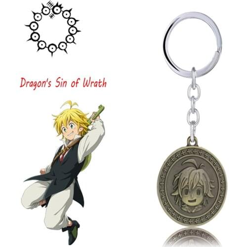The Seven Deadly Sins Keychain Nanatsu No Taizai Dragons Sin of Wrath Meliodas Keychain for Women Men Anime Figures Keychain