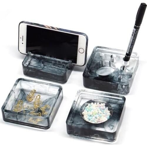 UV Resin Silicone Mold Card Storage Pen Holder Ashtray Epoxy Resin Mold for Jewelry Making resin moldes selicone resin mold Gift