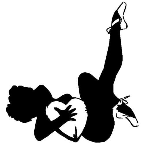 Car Sticker Sexy Heart Dancing Girl Fantasy Style PVC Car Decoration Sticker Waterproof Cover Scratch Black/White, 12cm*11cm