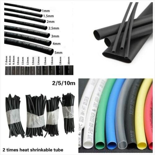 2/5/10M/lot 2:1 Multicolor0.6mm-22mm Diameter Heat Shrink Tubing Tube Sleeving Wrap Wire Sell DIY Connector Repair