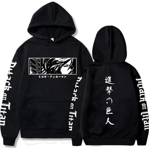 2021 Anime Attack On Titan Printed Hoodie Unisex Funny Long Sleeve Oversize Hip Hop Sweatshirt Homme