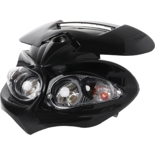 Universal Motocross Headlight Fairing Head Lamp High / Low Beam Dual
