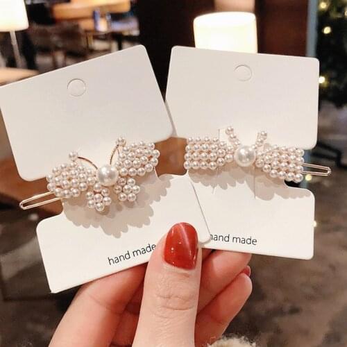 Flower Hair Clip Imitation Pearl Hairpin Barrette Fashion Hair Accessories For Women Girls 2020 fashion Jewelry Gift wholesale