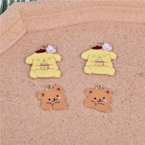 10pcs/pack Cartoon Bear Rabbit Animal Metal Charms Earring DIY Fashion Jewelry Accessories