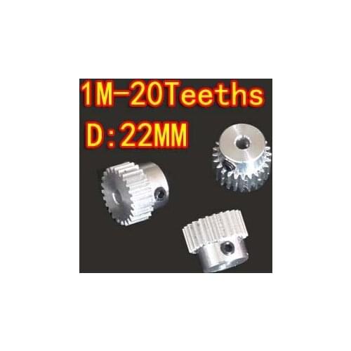 3pcs 1M-20T Metal aluminum alloy precision spur gear-Hole d:6mm Freeshipping