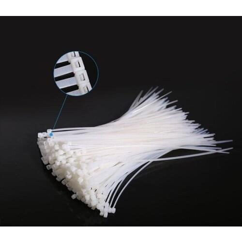 5*370-650 Fastening Ring Loop Wire Wrap Self-locking Plastic Nylon Tie White Organiser Fasten Cable Wire Cable Zip Ties