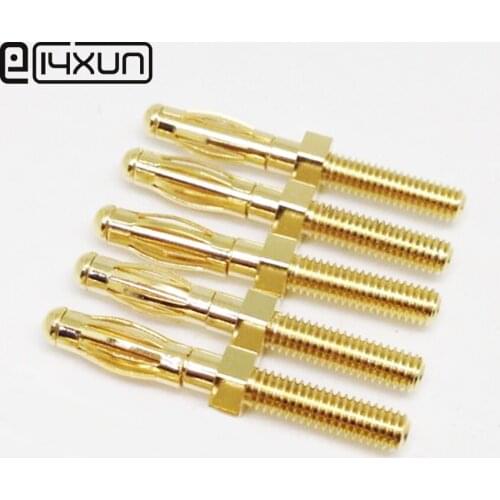 5pcs 4MM banana plug With 35mm length M4 thread instrument panel screw fixed power terminal Connector Parts