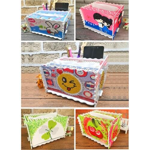Diamond Painting Three-Dimensional Cosmetics Tissue Box Children DIY Puzzle Cartoon Diamond Painting Home Pen Holder LY838