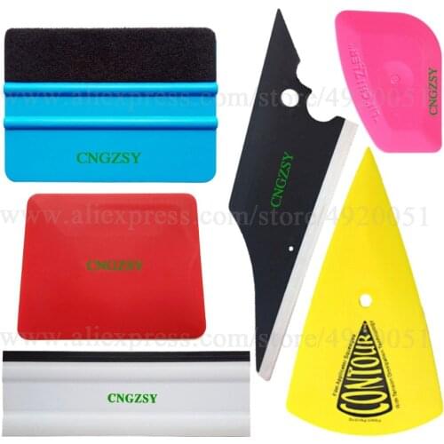 Auto Sticker Install Scraper Rubber Edge Water Wiper Blade Cleaner Car Window Film Tint Tools Kit Wrap Application Squeegee K69
