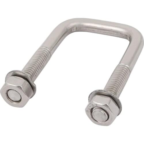 UXCELL Hot M6 M8 Thread Square U Bolt with Hex Nut Washer 25mm 45mm 50mm 60mm Inner Width 304 Stainless Steel for Attaching Pipe