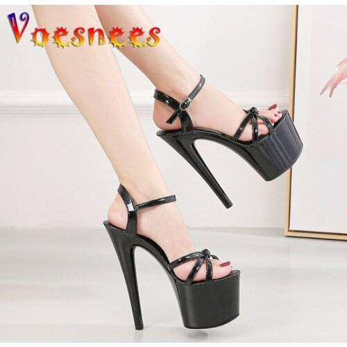 Summer Fashion Platform Sandals Candy Color Women Wedding Shoes 2021 Sexy Super High Heel 16.5CM Nightclub Party Shoes Size 43