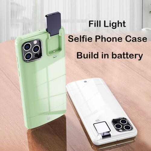 Intelligent Fill Light Selfie Phone Case For iPhone 12 Pro Max Case Shockproof TPU Cover For iPhone 7 8 Plus X Xr Xs 11 Pro Max